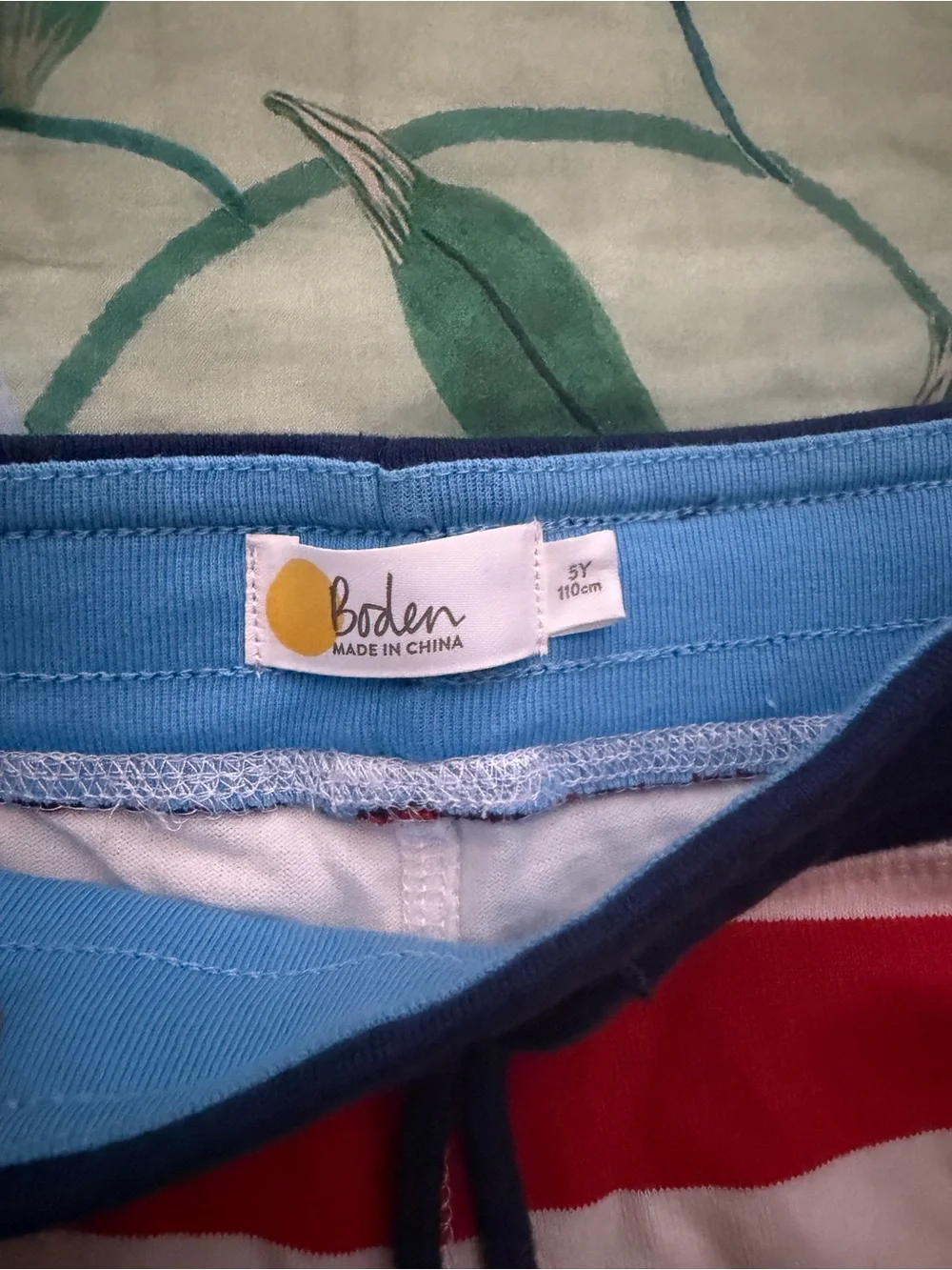 Boden Red & White Striped Drawstring Shorts